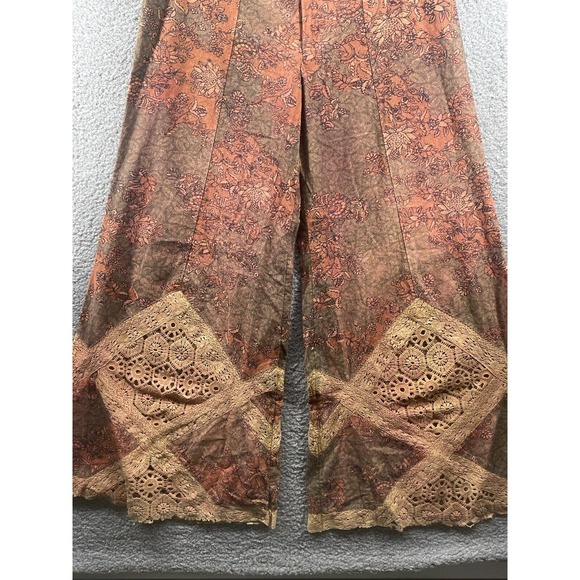 Free People Sweet Surrender Boho Billowy Wide Legged Flare Pants Size 8 $248 - Picture 4 of 9